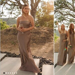 NWOT Show me you mumu Taylor Tube Maxi Dress dune bridesmaid wedding strapless